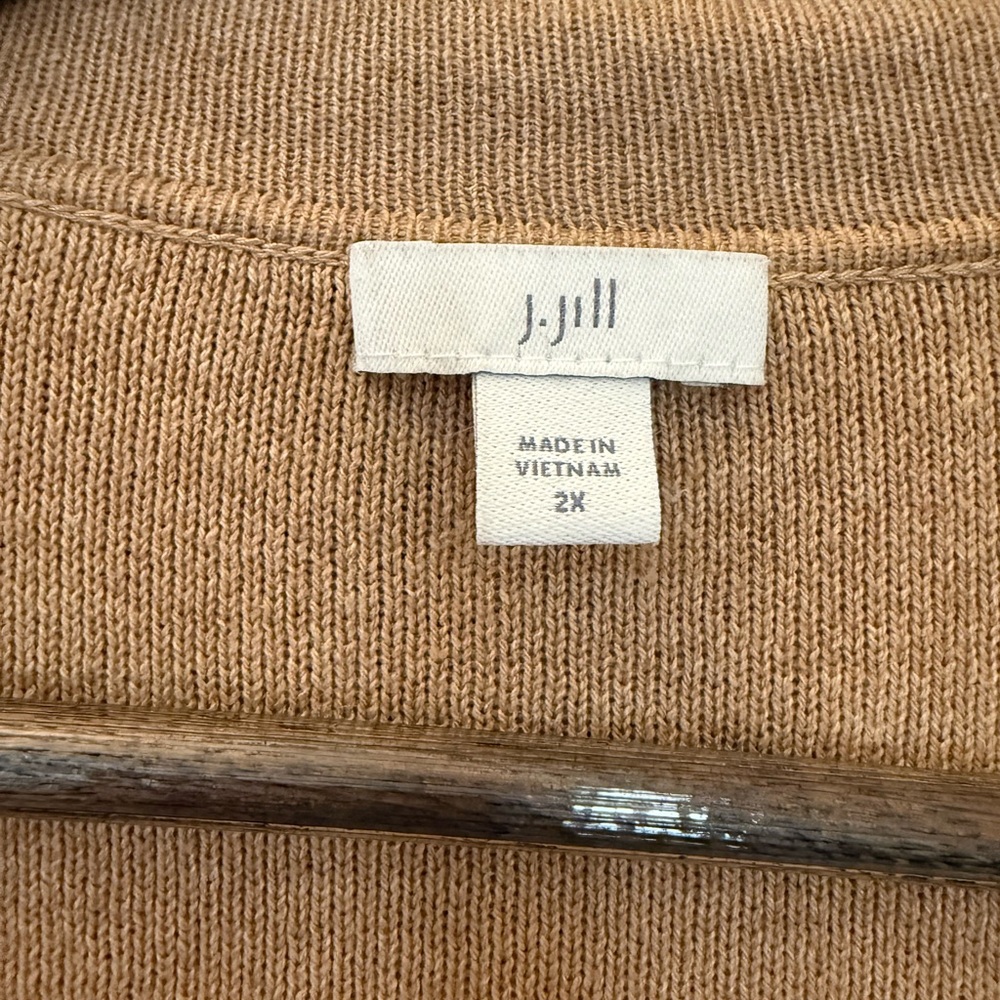 J. Jill Tan Knit Sweater - Soft Cotton Blend Size 2X - Picture 4 of 4